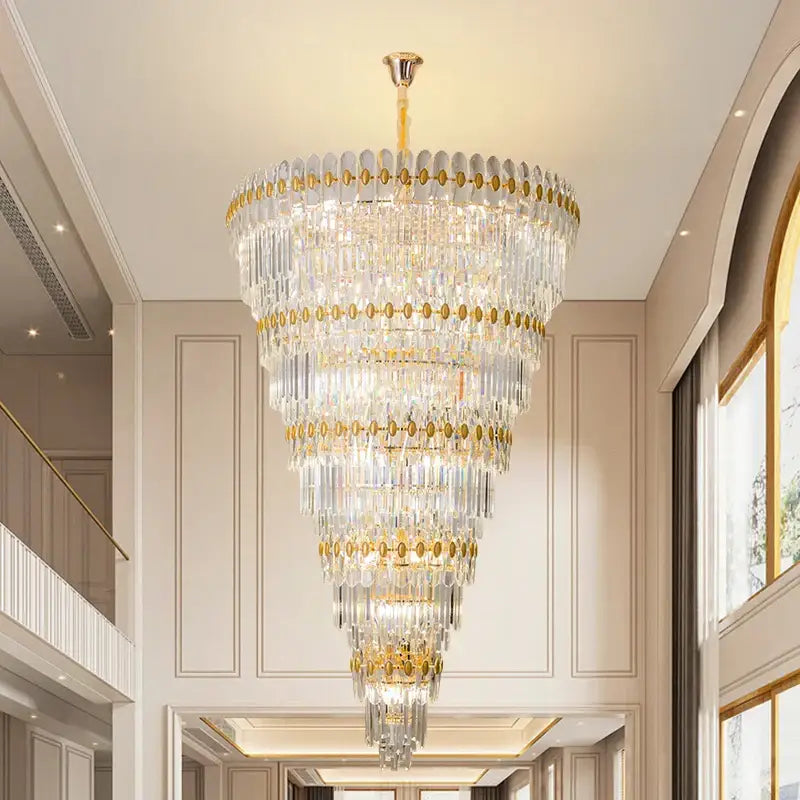 Modern gold crystal chandelier for dining room