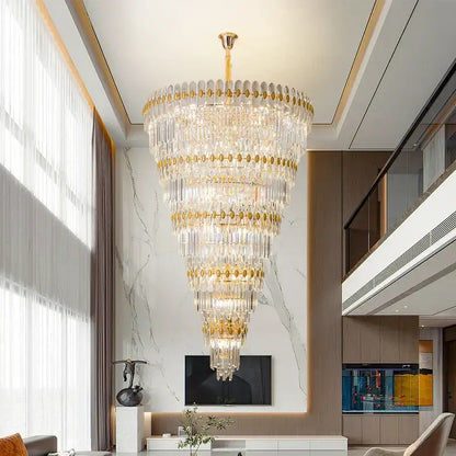 Modern gold crystal chandelier for dining room