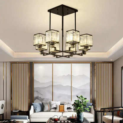 Modern gold crystal chandelier for living room