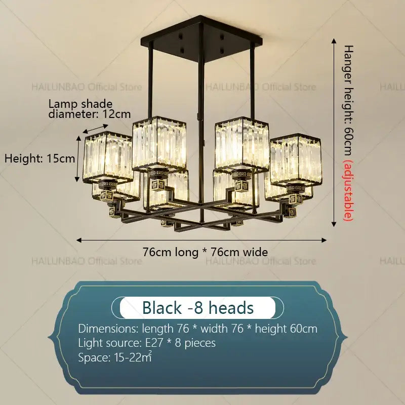 Modern gold crystal chandelier for living room