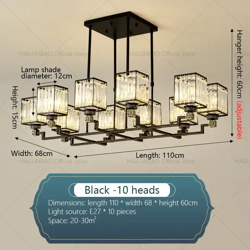 Modern gold crystal chandelier for living room
