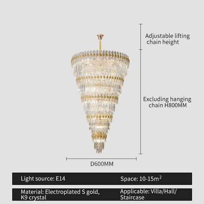 Modern gold crystal chandelier for dining room