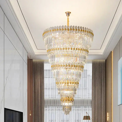 Modern gold crystal chandelier for dining room