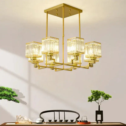 Modern gold crystal chandelier for living room