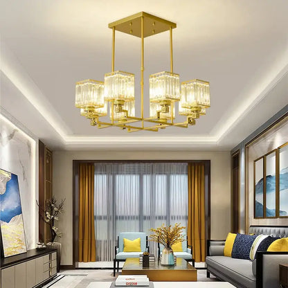 Modern gold crystal chandelier for living room