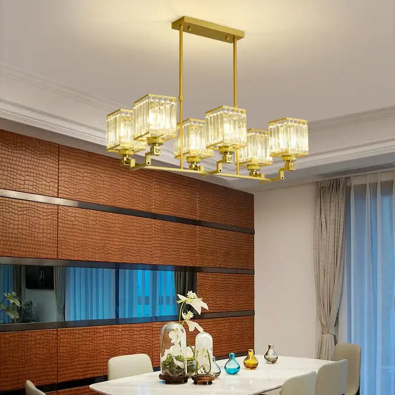 Modern gold crystal chandelier for living room