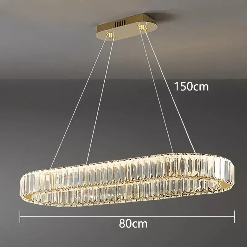 Modern gold crystal chandelier for dining room