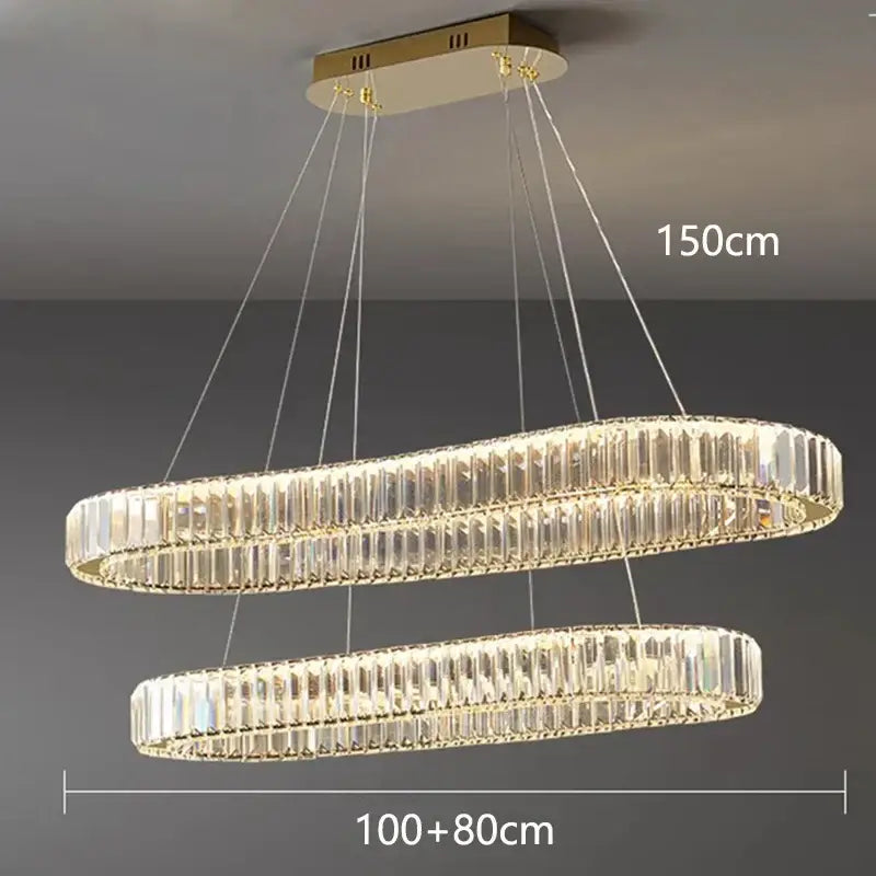 Modern gold crystal chandelier for dining room