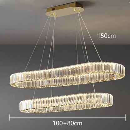 Modern gold crystal chandelier for dining room