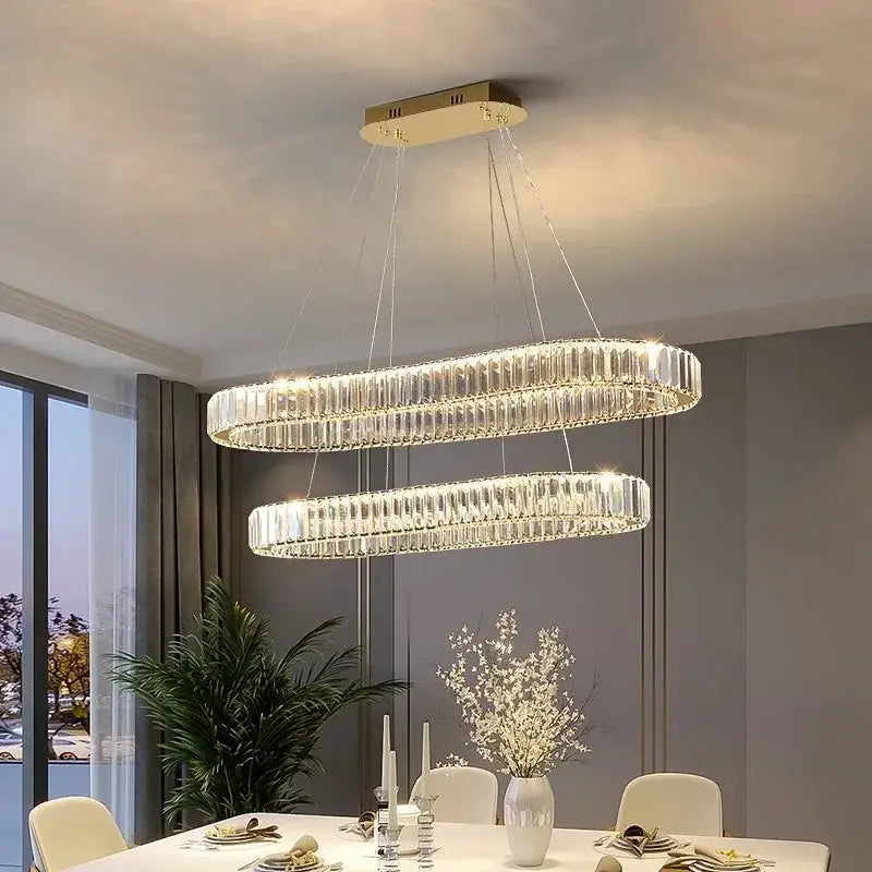 Modern gold crystal chandelier for dining room