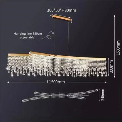Modern gold crystal chandelier – living room pendant light