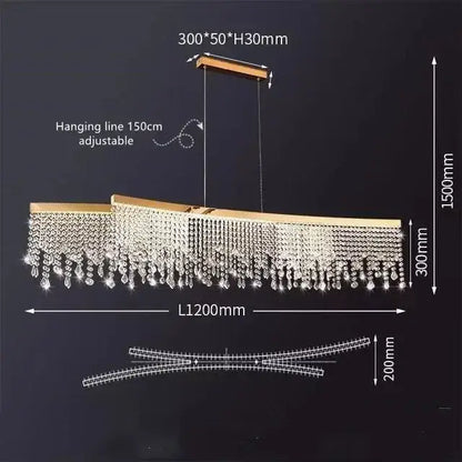Modern gold crystal chandelier – living room pendant light