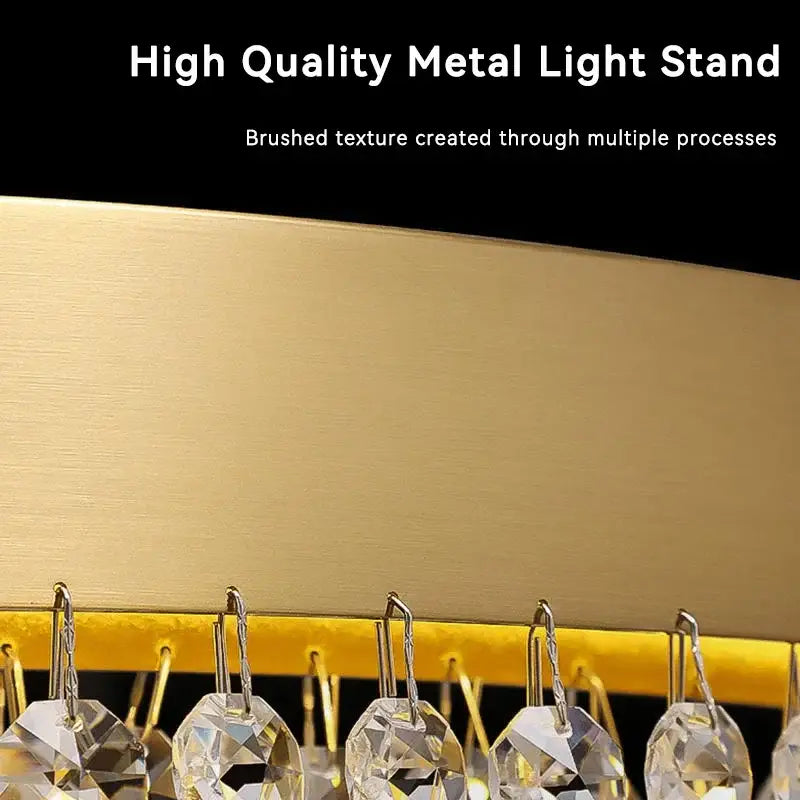 Modern gold crystal chandelier – living room pendant light