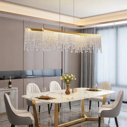Modern gold crystal chandelier – living room pendant light