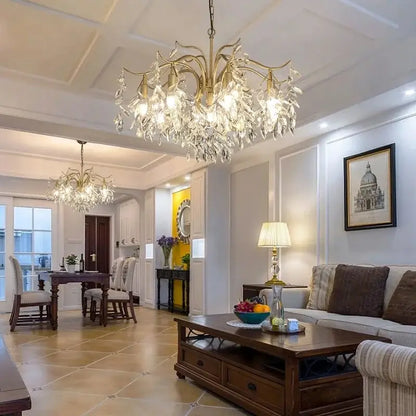Modern gold crystal chandelier for living room