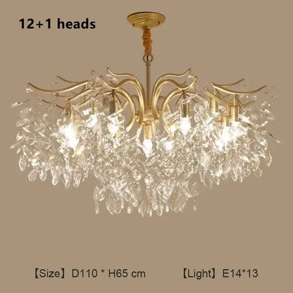 Modern gold crystal chandelier for living room