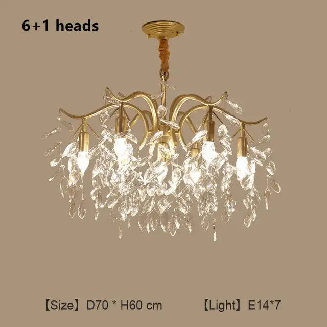 Modern gold crystal chandelier for living room