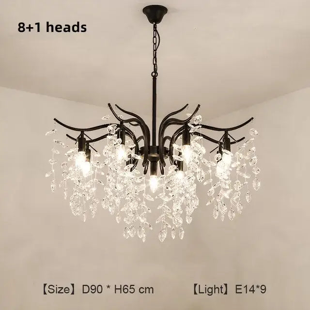 Modern gold crystal chandelier for living room