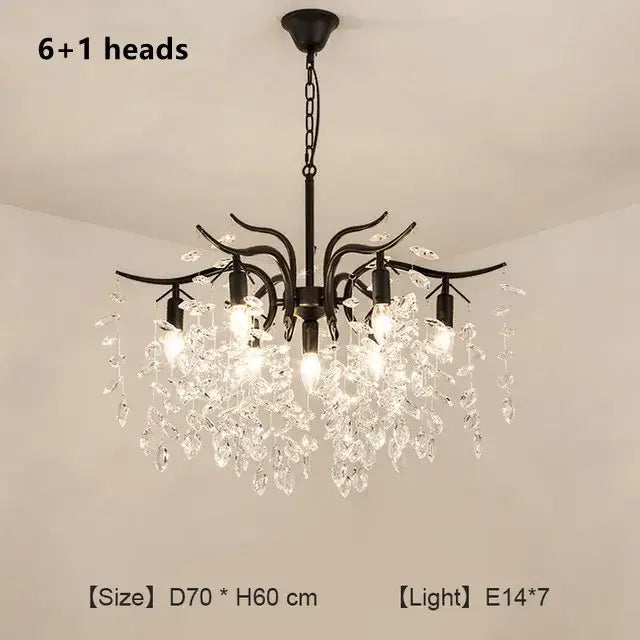 Modern gold crystal chandelier for living room
