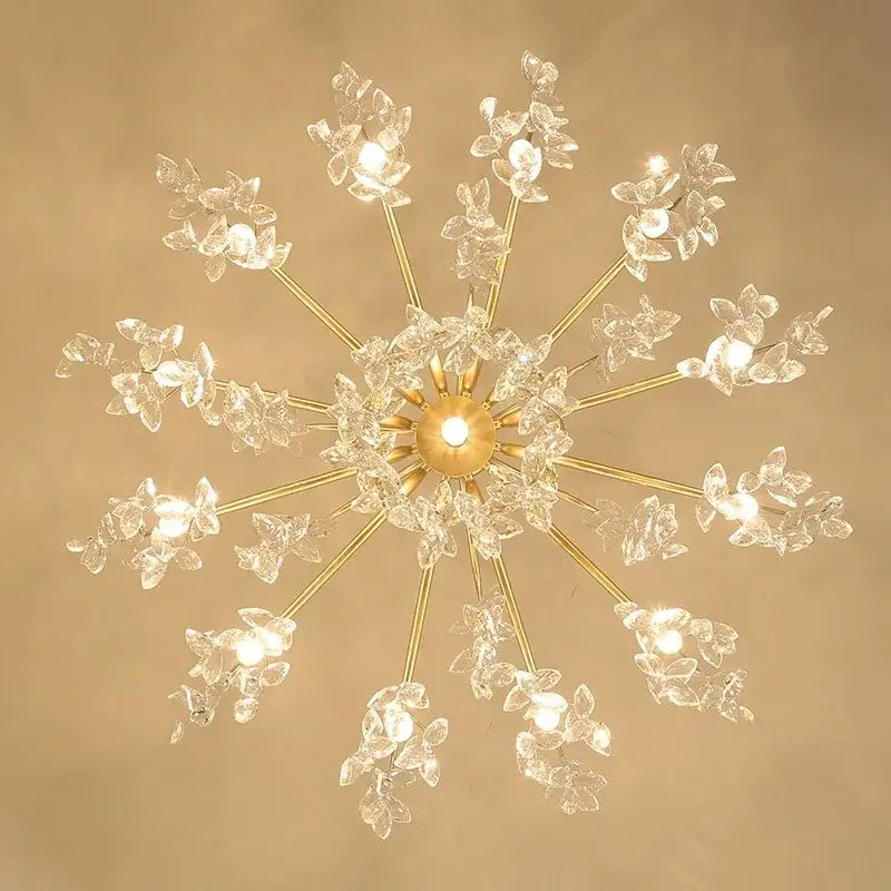 Modern gold crystal chandelier for living room