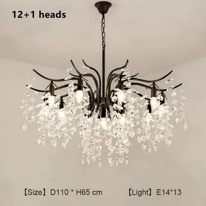 Modern gold crystal chandelier for living room