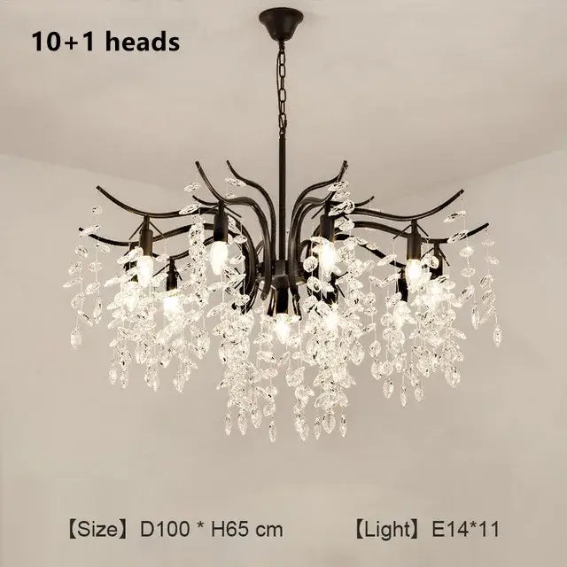 Modern gold crystal chandelier for living room