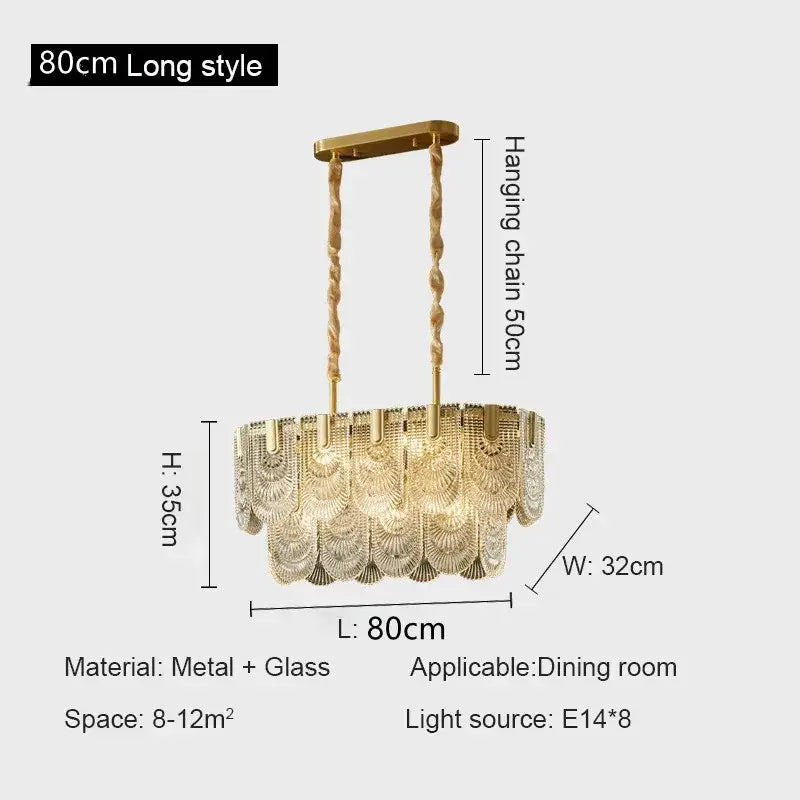 Modern fan crystal chandelier gold tiered living room ceiling lamp