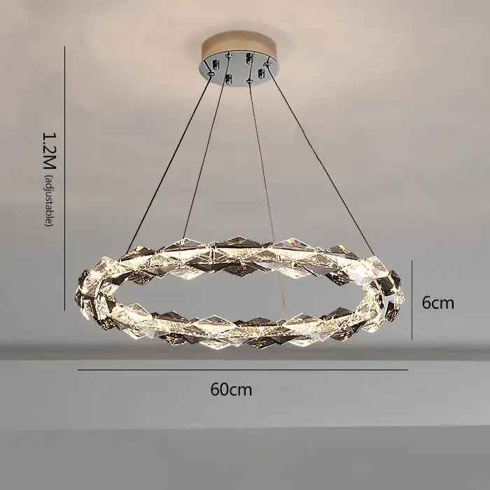 Modern ring crystal chandelier staircase luxury light