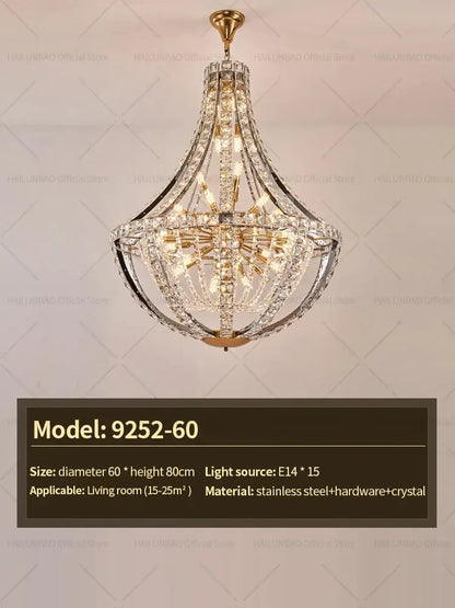 Modern gold teardrop crystal chandelier for dining room
