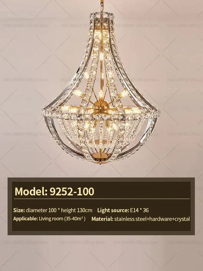 Modern gold teardrop crystal chandelier for dining room