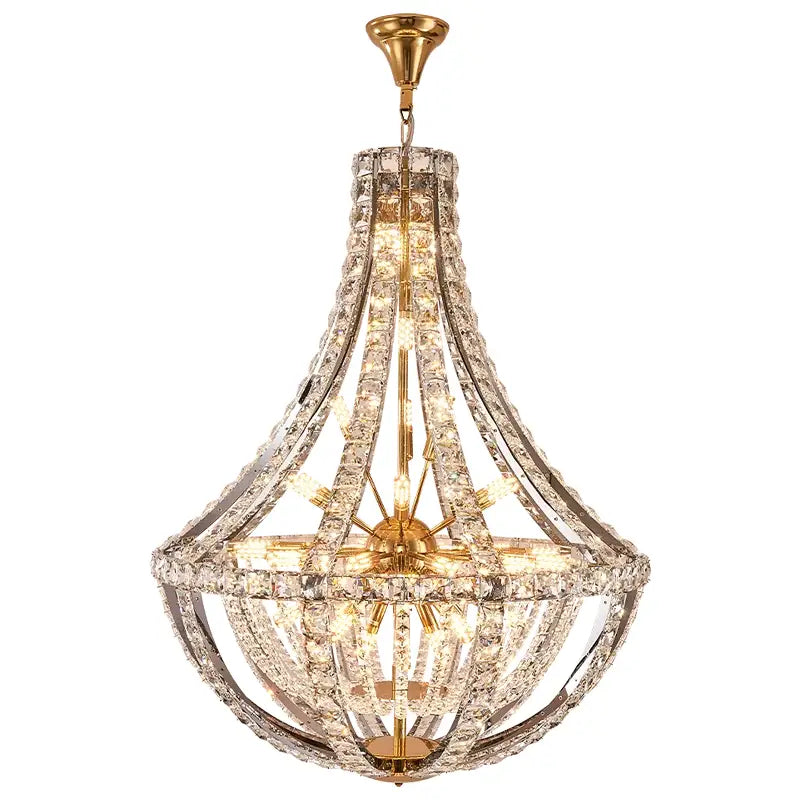 Modern gold teardrop crystal chandelier for dining room
