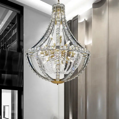 Modern gold teardrop crystal chandelier for dining room