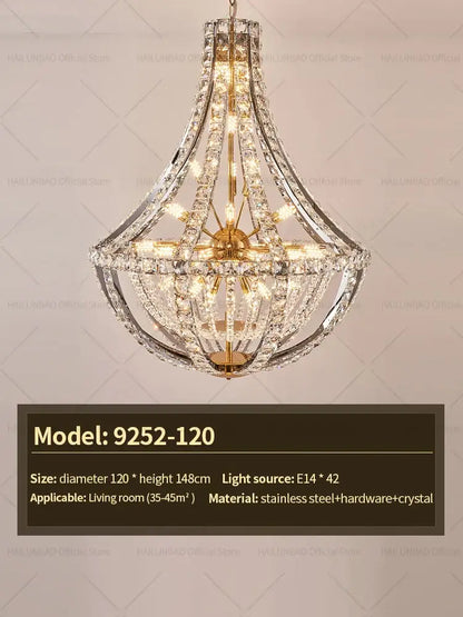 Modern gold teardrop crystal chandelier for dining room