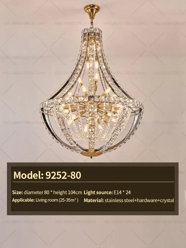 Modern gold teardrop crystal chandelier for dining room