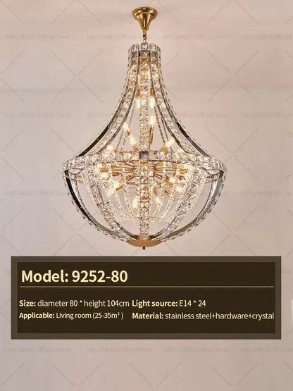 Modern gold teardrop crystal chandelier for dining room