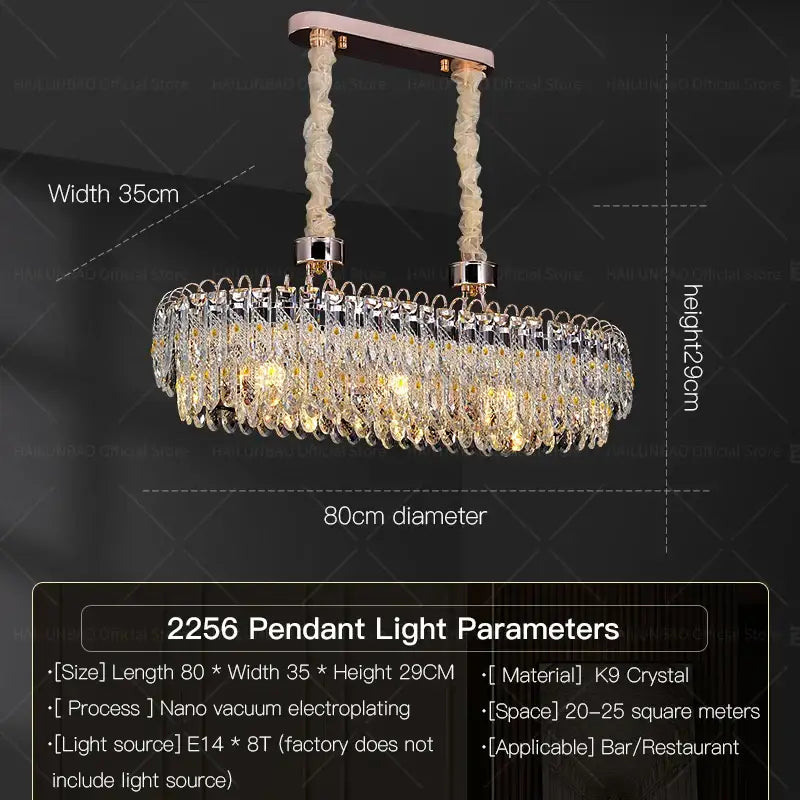 Modern chrome crystal chandelier for living room