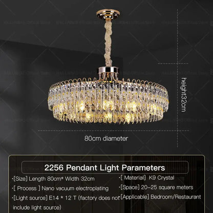 Modern chrome crystal chandelier for living room
