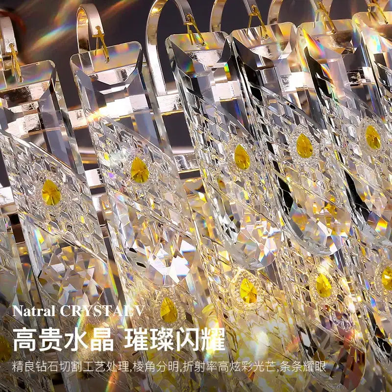 Modern chrome crystal chandelier for living room