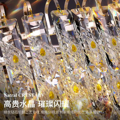 Modern chrome crystal chandelier for living room