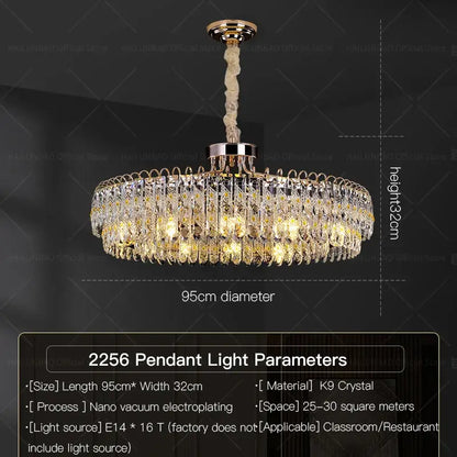 Modern chrome crystal chandelier for living room