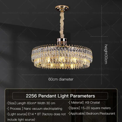 Modern chrome crystal chandelier for living room