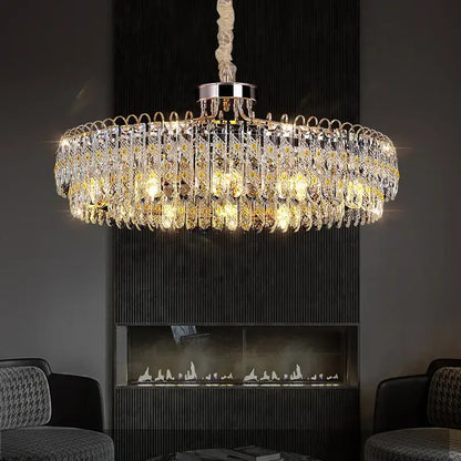 Modern chrome crystal chandelier for living room