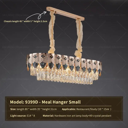 Modern gold geometric crystal chandelier for dining room