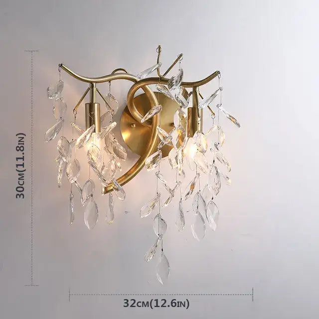 crystal chandelier gold branch luxury living room light