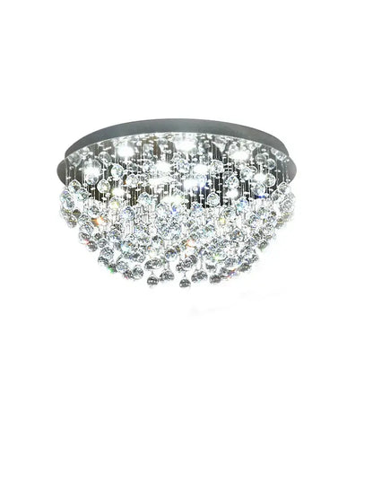 Modern crystal chandelier with glass orbs for living room
