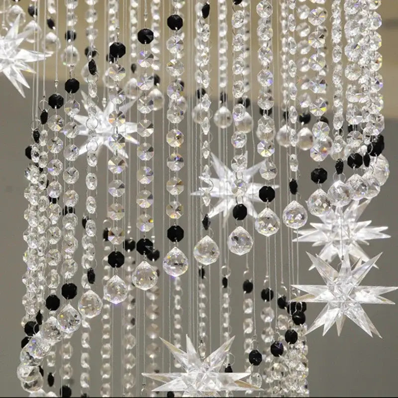 Modern spiral crystal chandelier for living room staircase