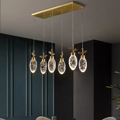 Modern gold crystal chandelier dining room pendant light