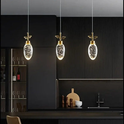 Modern gold crystal chandelier dining room pendant light