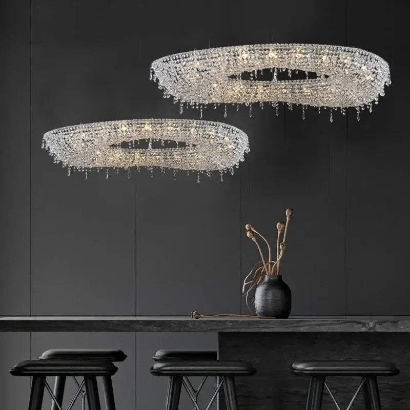 Modern luxury crystal chandelier dining room pendant light