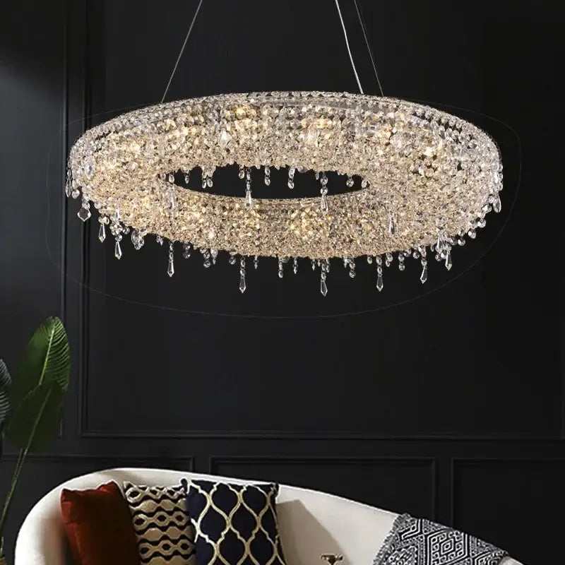 Modern luxury crystal chandelier dining room pendant light